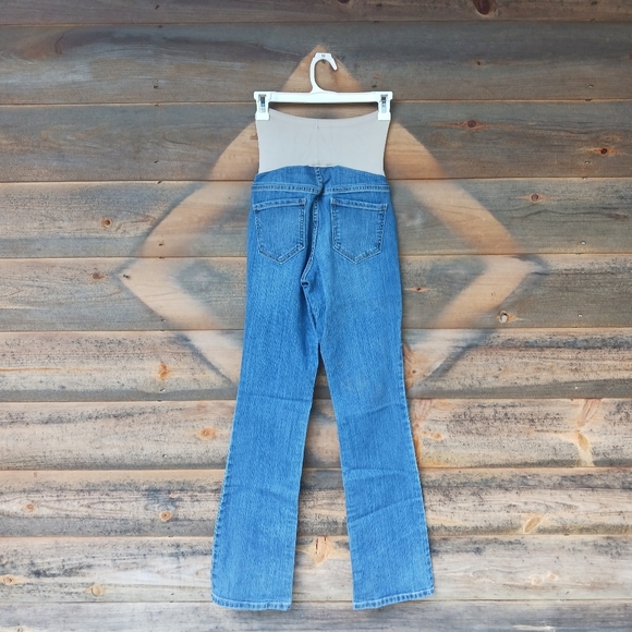 Old Navy Women's Maternity Stretch Jeans 2 Long Bootcut Full Panel Light Wash - Picture 3 of 6